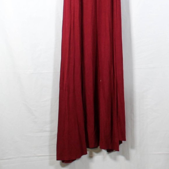 NWT Burgundy Cranberry Maxi Dress with Slits and Cross Stitch Cleavage - Picture 13 of 16